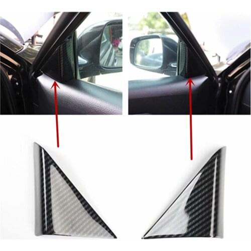 1lot Car stickers ABS carbon fiber grain A-pillar triangle decorative sequins for 2005-2009 Toyota REIZ