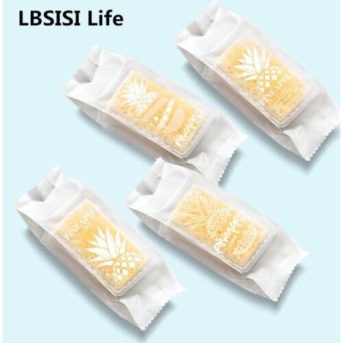 LBSISI Life 100pcs Handmade Pineapple Cake Cotton Paper Bags Candy Cookie Packing For DIY Baby Shower Birthday Decoration
