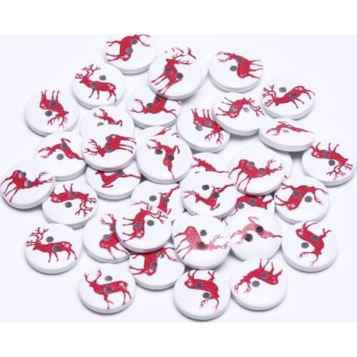 1000pcs 15mm Christmas Deer Reindeer Buttons Mixed Wooden Christmas Sewing Buttons For Scarpbooking Garment Accessories