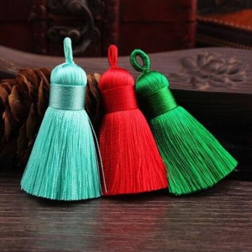 2pcs Handmade exquisite Rayon Tassel Pendant DIY Jewelry Earrings decoration 4cm