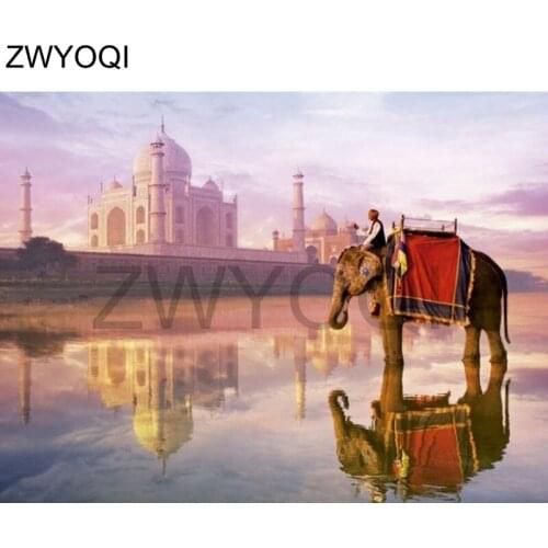 Full Round Diamond painting Elephant Full Square Diamond mosaic Elephant India 5D DIY Diamond embroidery Cross stitch Elephant