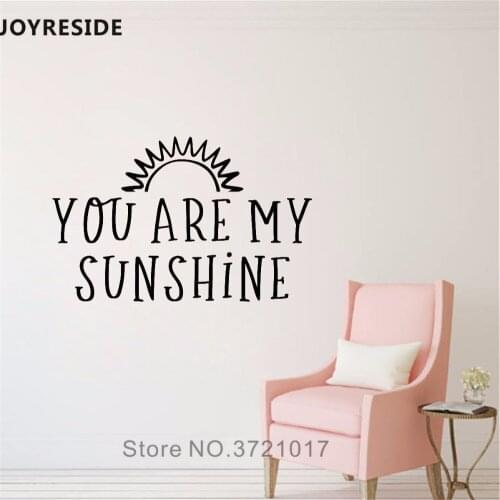 JOYRESIDE You Are My Sunshine Wall Decal Sunlight Wall Sticker Art Vinyl Decor Home Romantic Bedroom Decor Interior Design A874