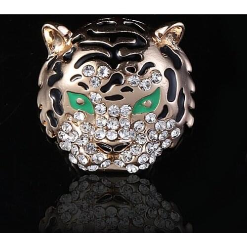 Cool tiger head golden man`s fashoin broach