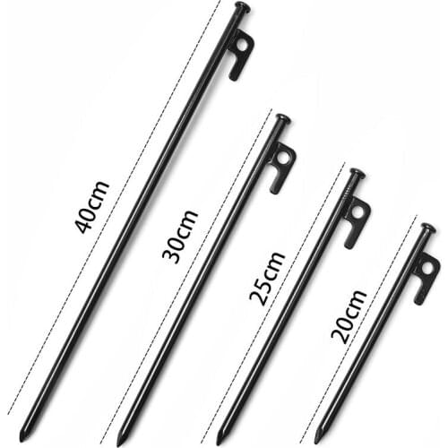20-40cm Heavy Duty Steel Nail Tent Pegs Outdoor Awning Canopy Tarp Tent Nail Quick-hanging Canopy Ground Nail Accessories