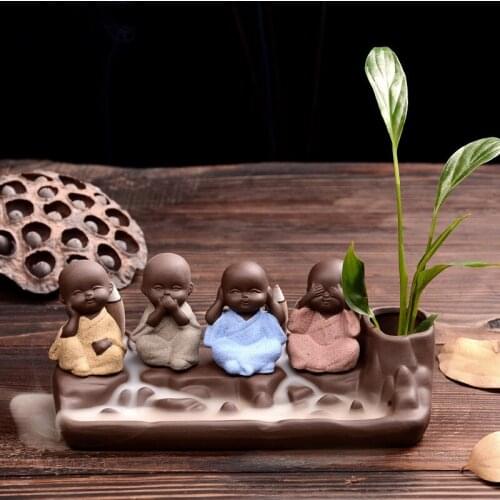 LOVE Cute Elephant Ceramic Censer Home Decor Creative Smoke Backflow Incense Burner The Monk Incense Holder