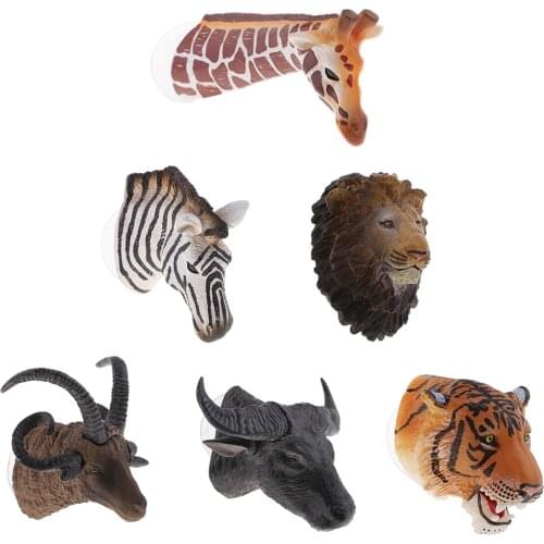 MagiDeal PVC Suction Cup 3D Animal Head Wall Sticker Refrigerator Decals