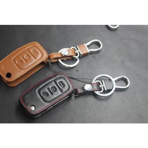QDAEROHIVE genuine leather car Key Case Cover For ford focus