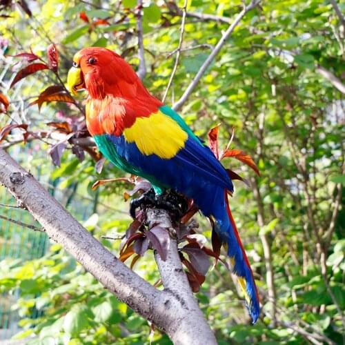 Realistic Parrot Figure Artificial Bird Lifelike Animal Figurines Miniatures Home Interior Garden Decoration Shooting Props