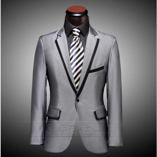 Silver 2020 new arrival slim men suit set pants mens suits wedding suit groom formal dress suit + pant + tie plus size 4XL