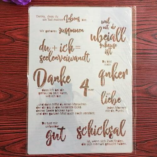 A4 English inspirational blessings wall stencil, scrapbook, embossing album, decorative, paper card template drawing stencils