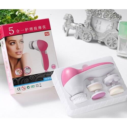 Facial Cleansing Brush and Massager with 5 Brush Heads for Exfoliating Removing Blackhead MH88
