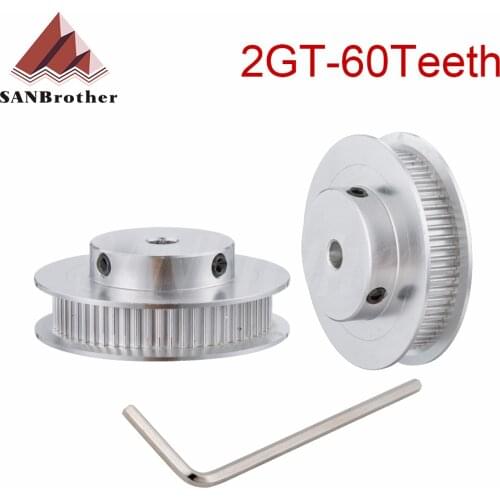 GT2 Timing Pulley 2GT 60 Teeth Bore 5/6/6.35/8/10/12/14/15mm Synchronous Wheels Width 6/9/10/15mm Belt 3D Printer Parts