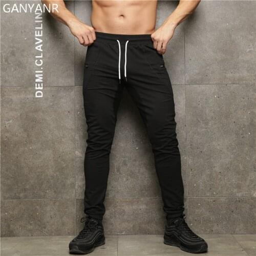 GANYANR Running Pants Men Basketball Jogging Sport Leggings Training quick dry Fitness Gym Athletic Football Sweatpants Workout