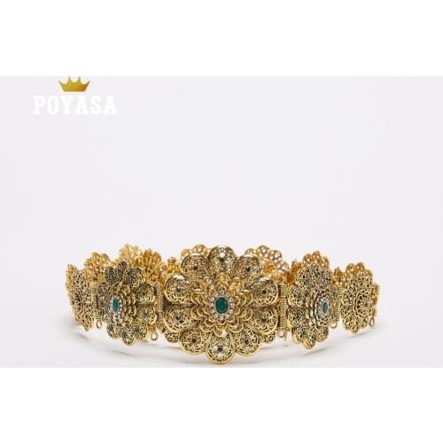 Moroccan Chic Caftan wedding gold and silver color Metal belt for Luxury Gold Color Women Belt Chain Adjustable Length