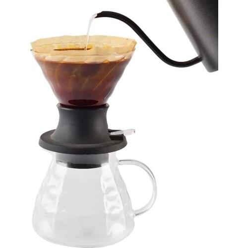 Clever Coffee Dripper Immersion Coffee Dripper Glass V60 Pour Over Coffee Maker V Shape Drip Coffee Filter with Push Switch V02