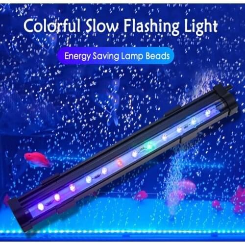 Waterproof Aquarium Fish Tank LED Lightings Bubble Colorful Light Bar Strip Light Lamp 15/26/36CM EU/US Plug