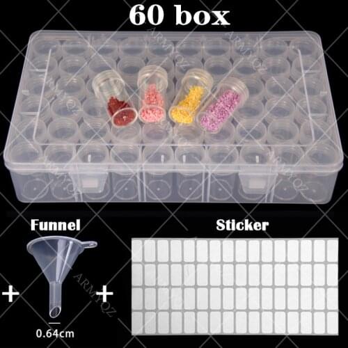 ARMYQZ NEW 60/28 Bottles diamond painting storage box, portable bead storage box 60pcs container diamond painting accessories