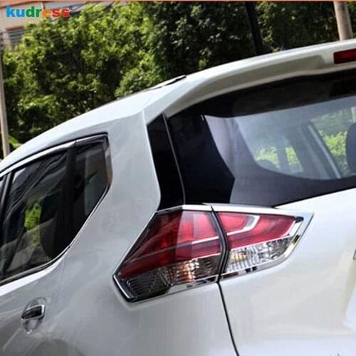 For Nissan X-TRAIL 2014 2015 2016 Chrome Rear Tail Light lamp Cover Taillight Trim Overlay Frame Molding Garnish