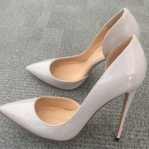 Size 4-13.5 Spring New Fashion Sexy Sheepskin Leather Super High Heel 10CM Shoes Women Black Red Wedding Pumps C002B