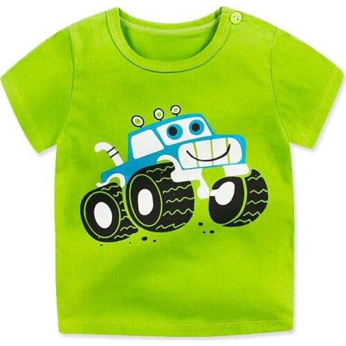 1-7Y Casual Summer Toddler Baby Boys & girls Cotton Style Short Sleeve O-Neck Pullover Cartoon Print T-Shirts jchao kids clothes