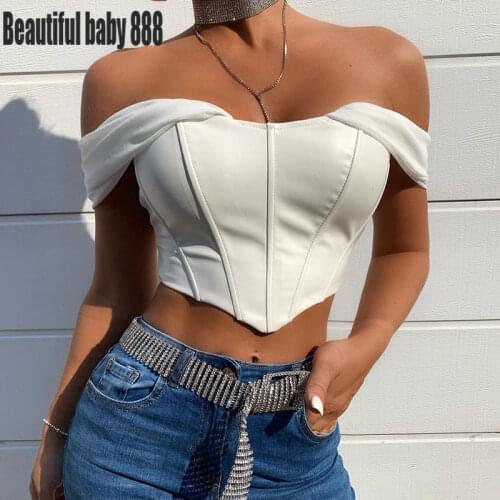 Meqeiss New Elegant Pink Ruched Crop Tops Female Puff Sleeve Slash Neck Tops Slim Fashion Sexy Cropped Bustier Top Streetwear
