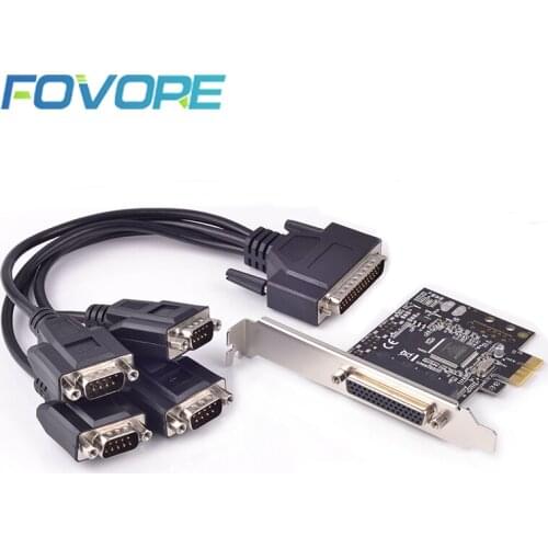 4 ports Serial port DB9 RS232 to PCIe Expansion Card PCIe Serial RS-232 RS 232 adapter PCI-e PCI express controller MosChip