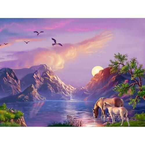 Diamond Embroidery Sale Scenery Rhinestones Pictures Diamond Painting Full Square Mountain Diamond Mosaic Cross Stitch