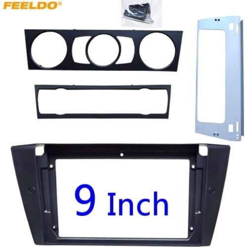 FEELDO Car Audio 9" Big Screen Fascia Frame Adapter For BMW 3 Series 2Din CD/DVD Player Fitting Panel Frame Kit #HQ3342