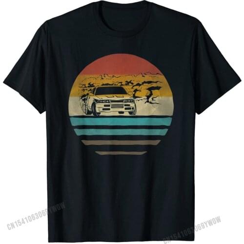 Car Drifting Shirt Retro Vintage Silhouette Distressed Gift Top T-shirts for Boys Casual Tops Tees Funky Custom Cotton