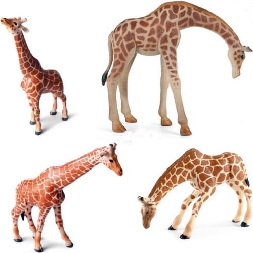 Childrens Science and Education Cognition Simulation Animal Model Giraffe Solid Static Plastic Decoration Ornament Toy
