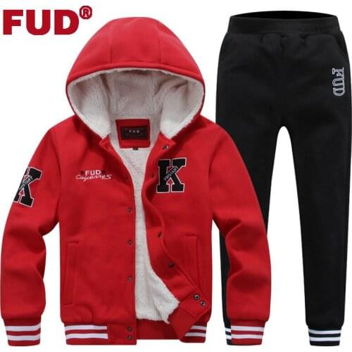 Zhongda Childrens Winter Clothing 10-15 Years Old Middle School Baseball Uniform Plus Velvet Two-piece Thick Set