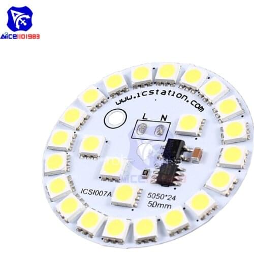 Diymore 220V 7W 5050 LED Pure/Warm White Light ISCI007A Diode SMD 6000-6500K Highlight Lamp LED Panel for Housewhole LED Light