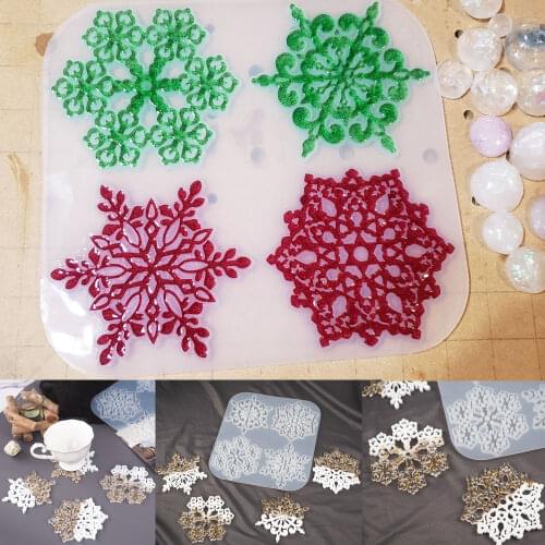 DIY Coaster Resin Mold Handmade Snowflake Shape Cup Pad Mould Petal Lace Coaster Silicone Mold For Resin Epoxy Art Craft Making