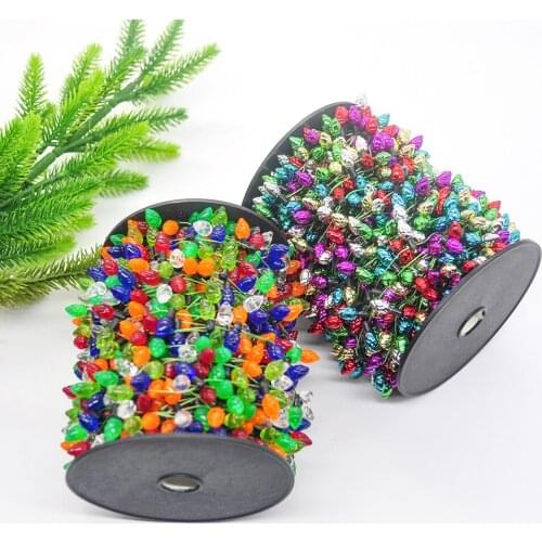 50M Tree Colorful Bulb Mini Pine Cone String Lamp Not Glowing Christmas Decoration DIY Garland Pendant Home Decoration
