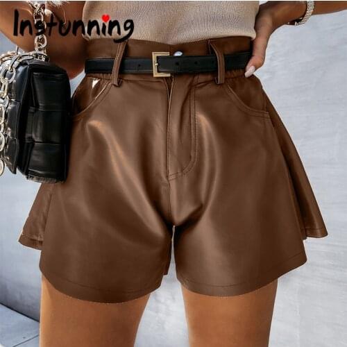 Женские кожаные шорты Instunning China At AliExpress