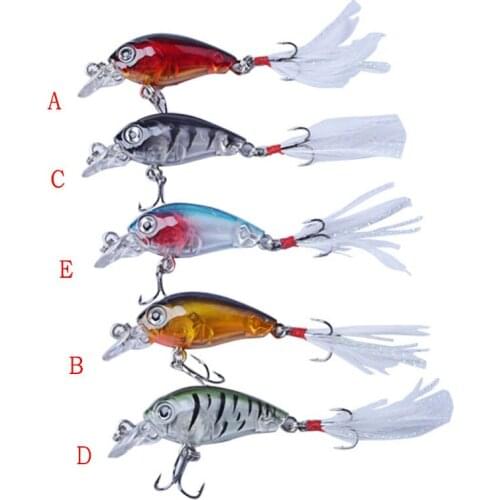 Carpfishing Bait-artificial Lure 3.6cm 4g little rock lure Hard Bait with feather hook fishing products china