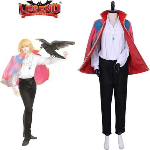 Howls Moving Castle Cosplay Costume Howl Uniforms Tartan Coat Full Set Jacket Shirt Pants Anime Cosplay Women Men