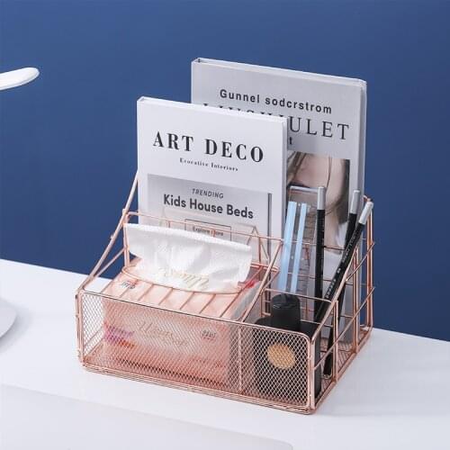 Creative Metal Bookshelf Magazines Storage Rack Book Holder Home Desktop Sundries Organizer