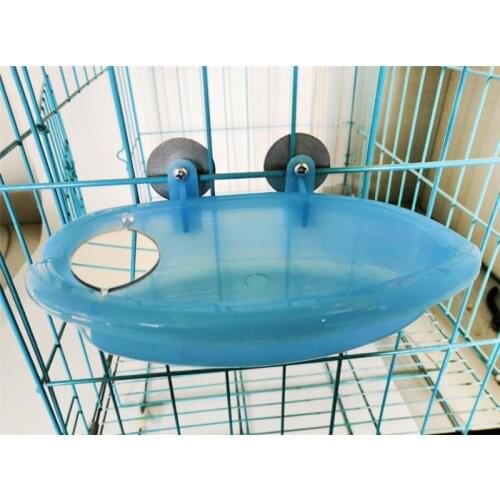 Hot 100pcs/lot Parrot Bathtub With Mirror Pet Cage Accessories Bird Mirror Bath Shower Box Bird Cage Pet Small Bird Parrot Cage