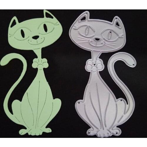 Cute Cat Metal Cutting Dies Stencil DIY Scrapbooking Album Stamp Paper Card Embossing Crafts Decor