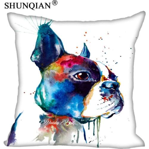 Custom Bulldog Square Zippered Pillowcase Decorative Pillow Cover Wedding Custom Gift For Two Sides Printed