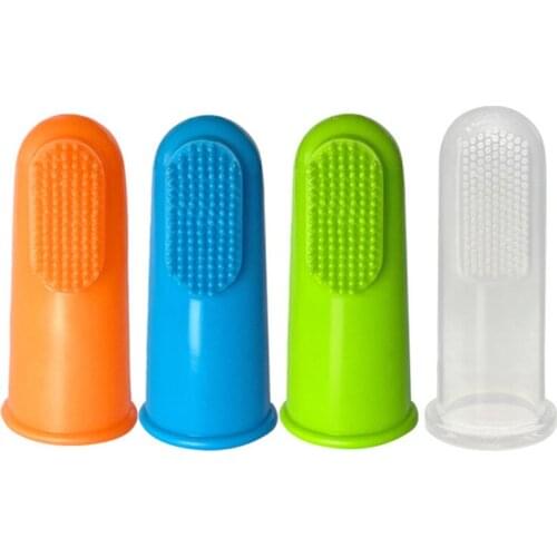 New Super Soft Pet Finger Toothbrush Dog Brush Bad Breath Tartar Teeth Care Tool Dog Cat Cleaning Silicagel Pet Supplies