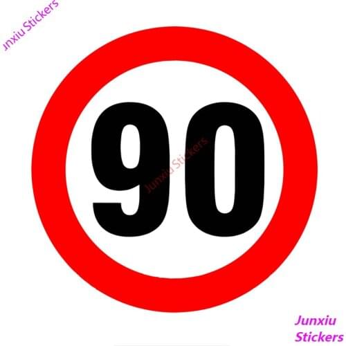 Warning Speed Limit Sign 90 Km/h Coloful Car Sticker and Decal Car Accessories Motorcycle Bumper Window Trunk Sticker PVC13x13cm