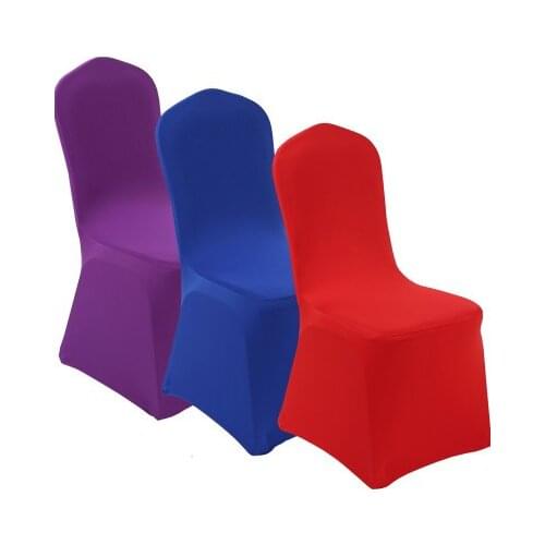 Universal Stretch Chair Cover 100PCS Wholesale Wedding Chair Covers Multi Color Spandex Elastic Lycra Hotel Banquet Party