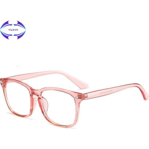 VCKA Vintage Anti Blue Light Glasses Men Women computer Eyeglasses Frames Female TR90 Optical Spectacle game Eyewear
