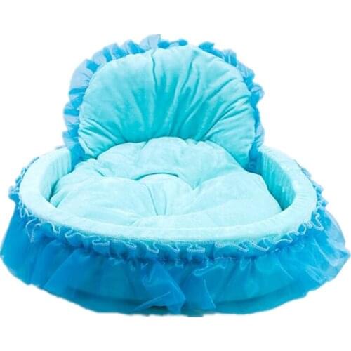 Breathable Pet dog bed House washable warm Soft Winter bow lace princess Dog cat Bed kennel mat Cave Dog House Cute Kennel Nest