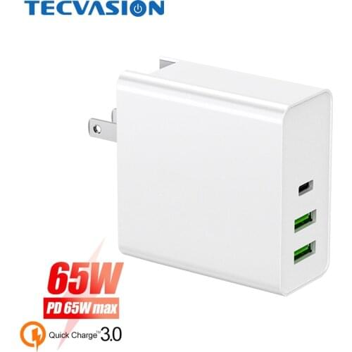 65W PD Fast Charger QC3.0 Quck Charger For Macbook Switch Type C USB Charger For iPhone For Samsung Xiaomi Wall Laptop Adapter