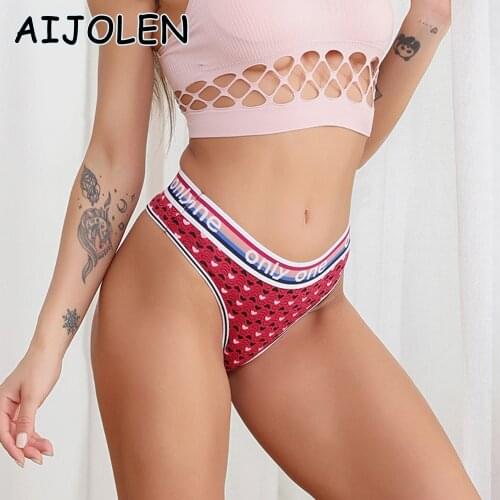 AIJOLEN Womens Sexy Underwear Sexy Sports Underpants Low-waist Cotton T-pants Womens Thong and G string Letters Panties