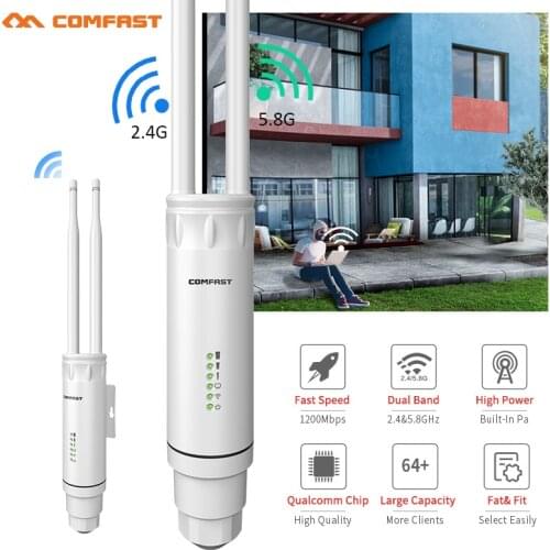 1200Mbps High Power 2*5 dbi Antenna Repeater WiFi Outdoor CPE AP Router 5.8Ghz Long Range Wireless PoE Access Point Nanostation