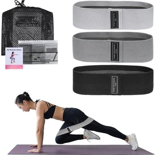 3pcs Booty Elastic Hip Bands Cotton Legs Butt Bands Fabric Resistance Bands Exercise Set Yoga Fitness Gym Home Workout Equipment